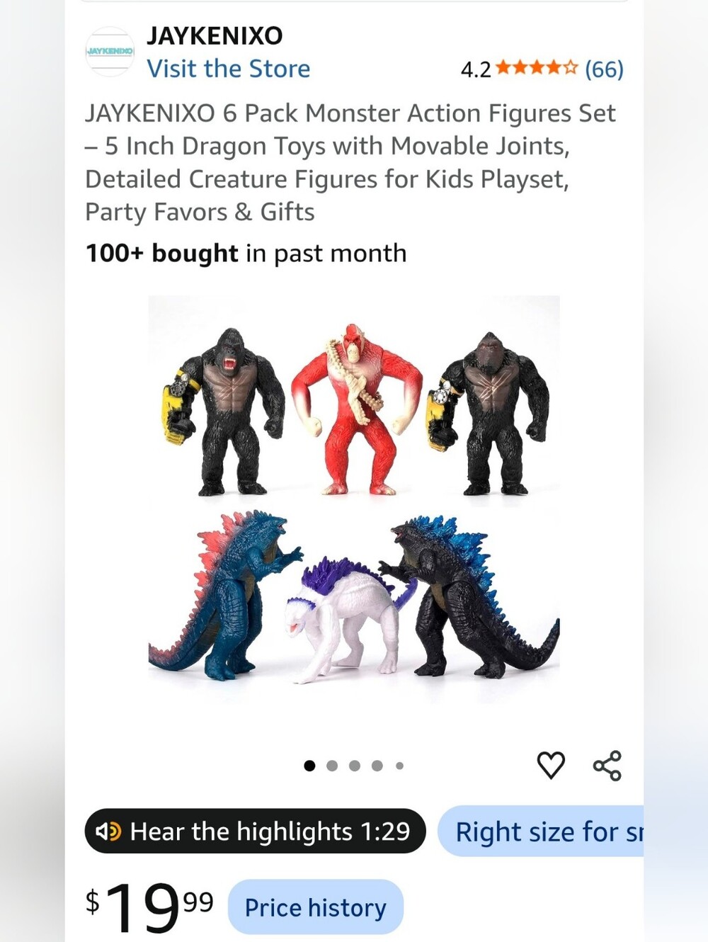 Kids Monster Action Figures Set - Multicolor Playset